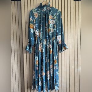 Indie & Co Eleanor Floral Green Dress Large NWOT